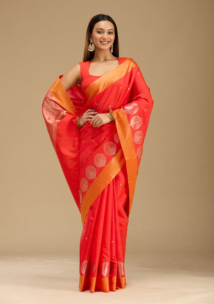 Red Zariwork (Gold) Silk Saree