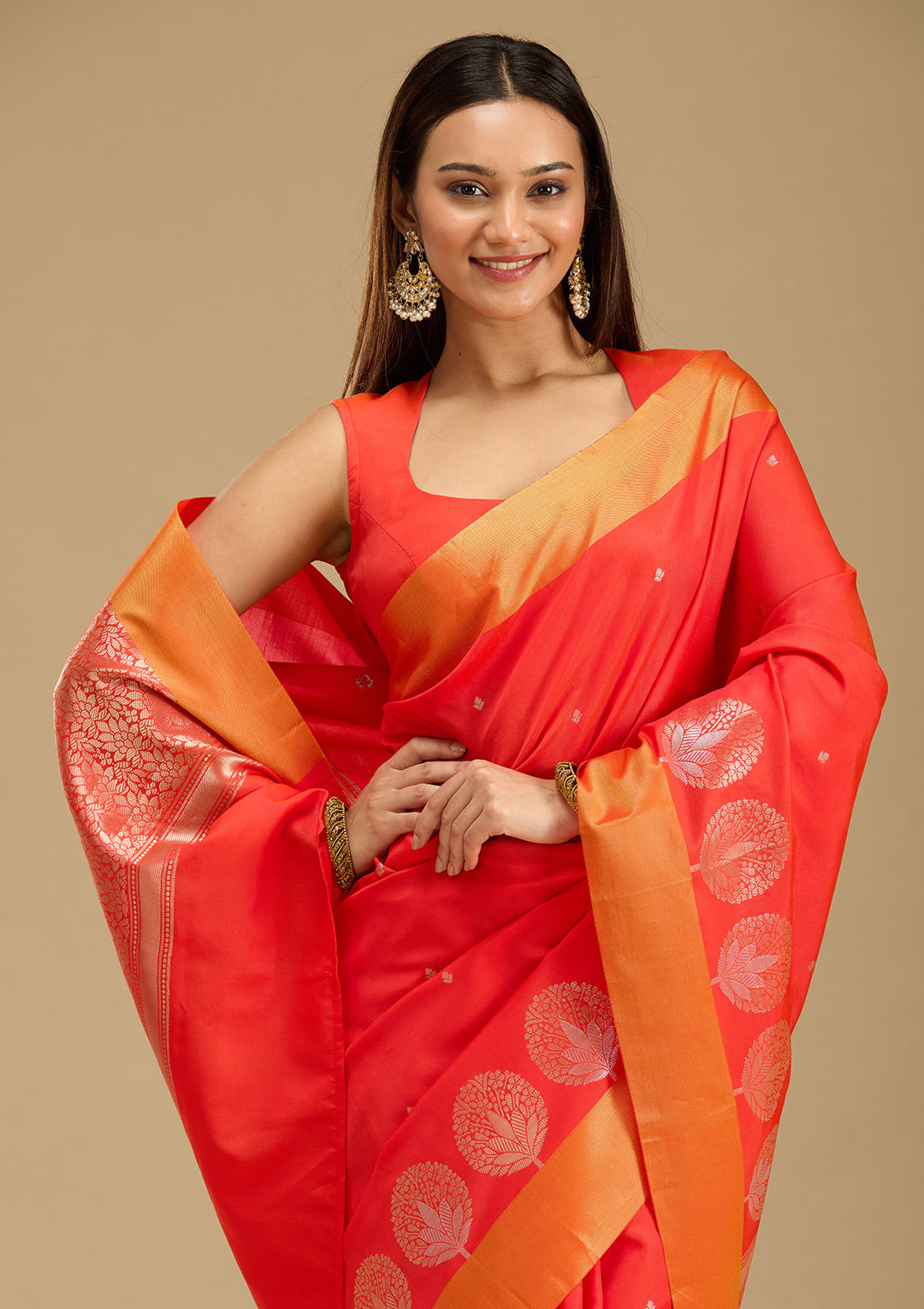 Red Zariwork (Gold) Silk Saree