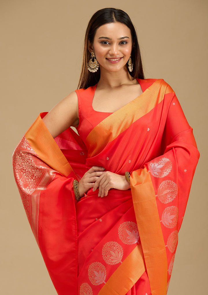 Red Zariwork (Gold) Silk Saree