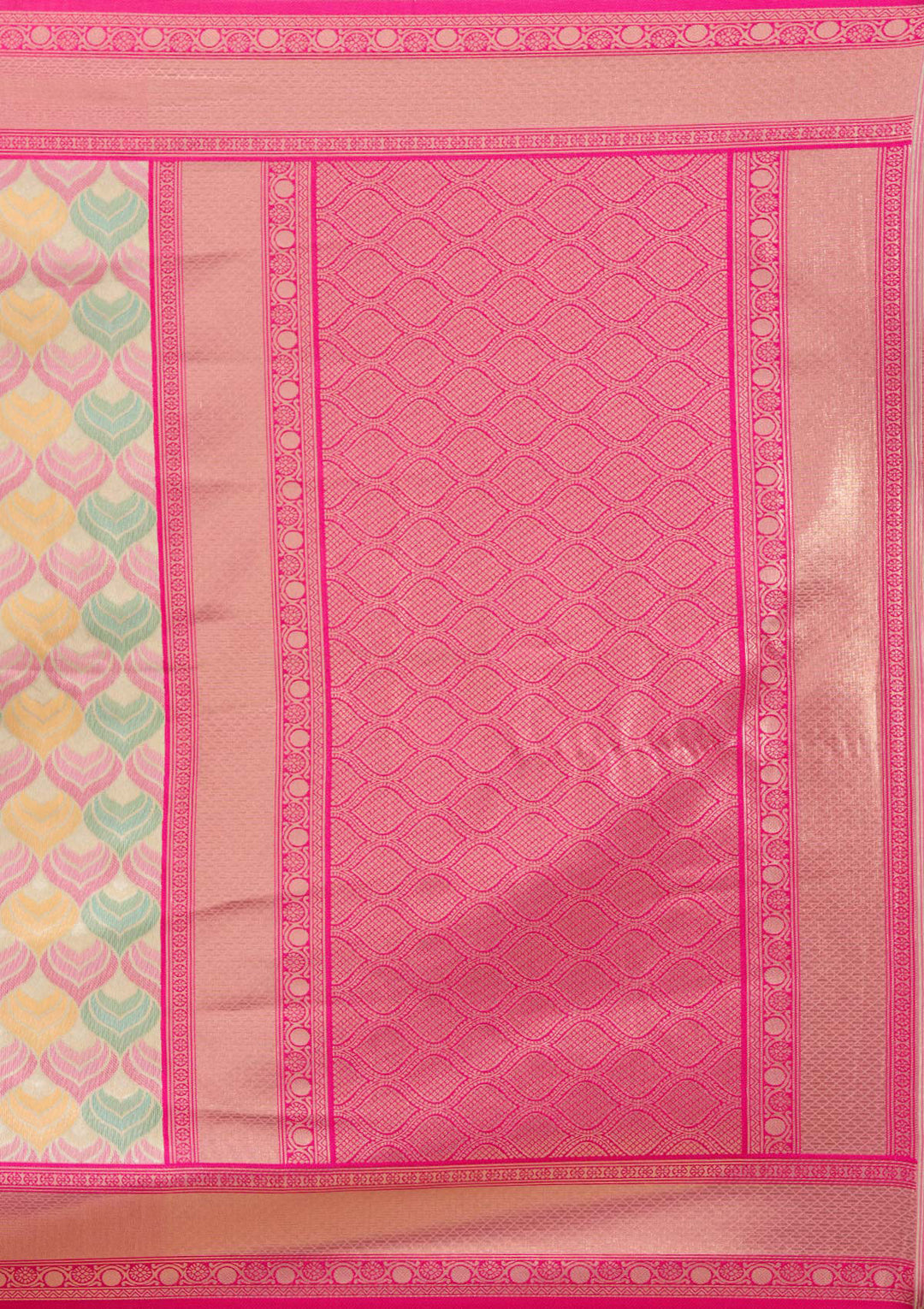 Magenta Pink Zariwork (Gold) Silk Saree