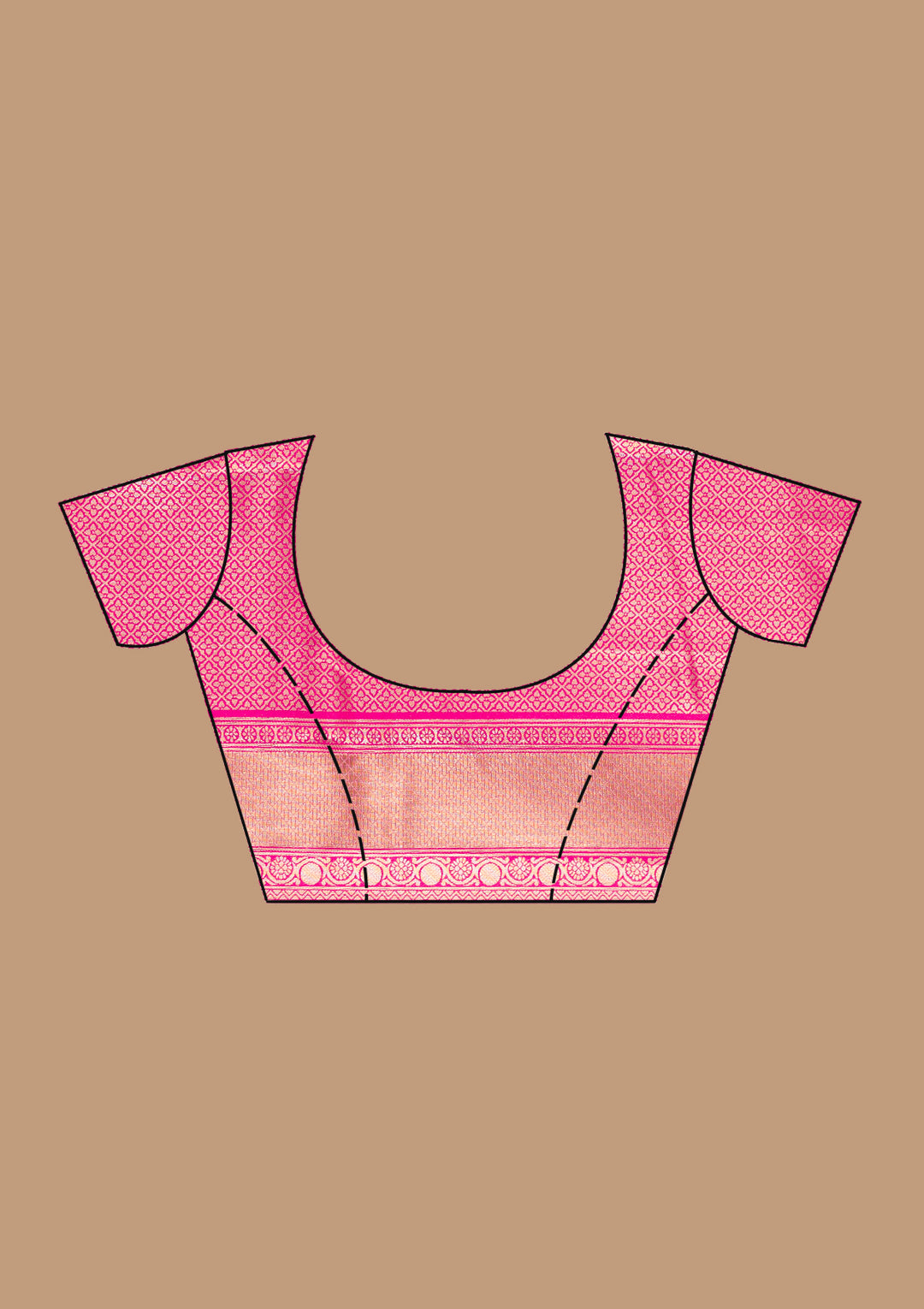 Magenta Pink Zariwork (Gold) Silk Saree