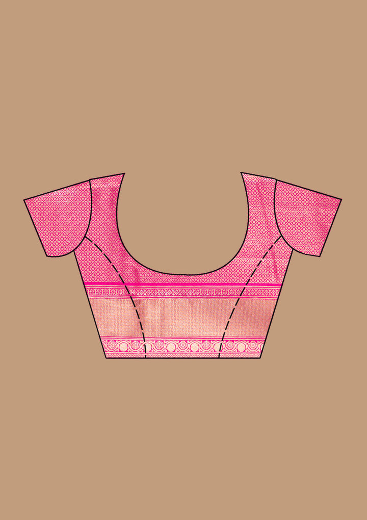 Magenta Pink Zariwork (Gold) Silk Saree