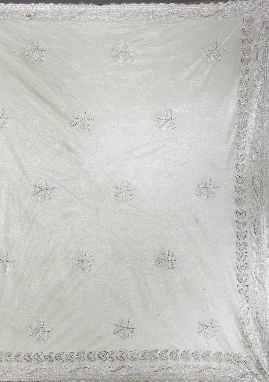 Pista Green Cutwork Organza Saree
