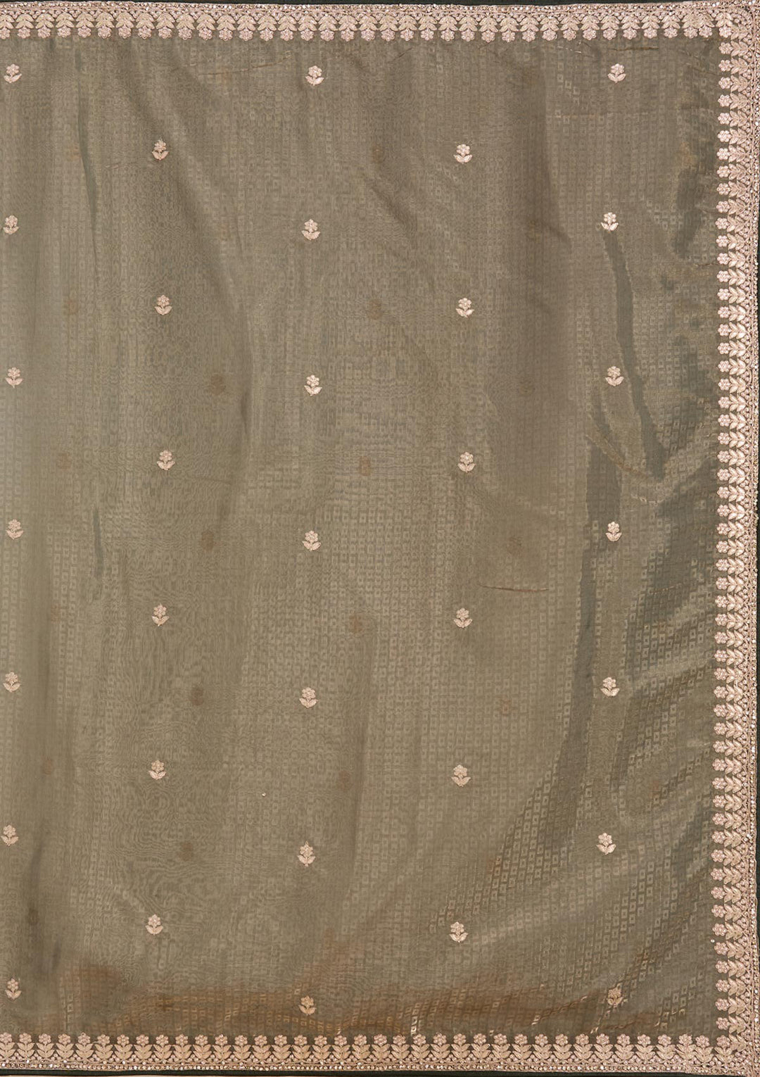 Mehendi Gotapatti Organza Saree