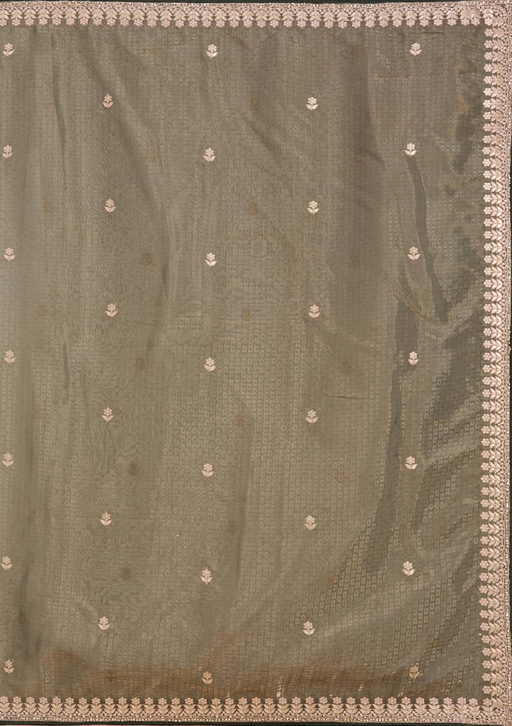 Mehendi Gotapatti Organza Saree