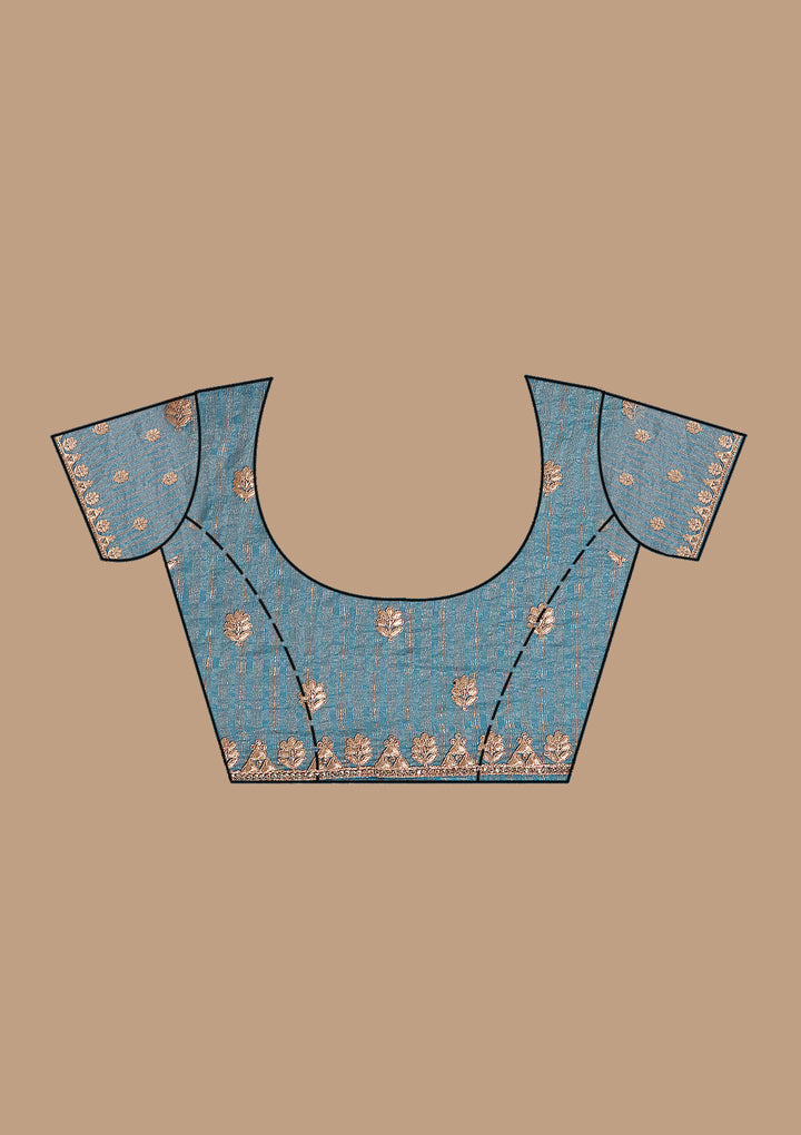 Blue Gotapatti Chiffon Saree