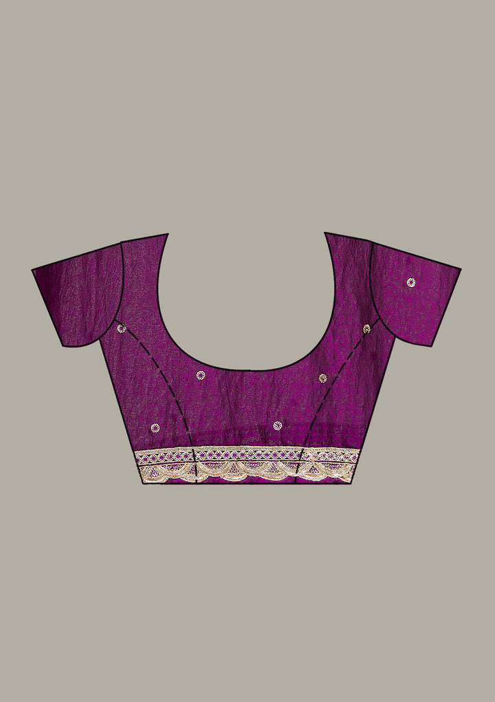 Purple Kashmiri Georgette Saree