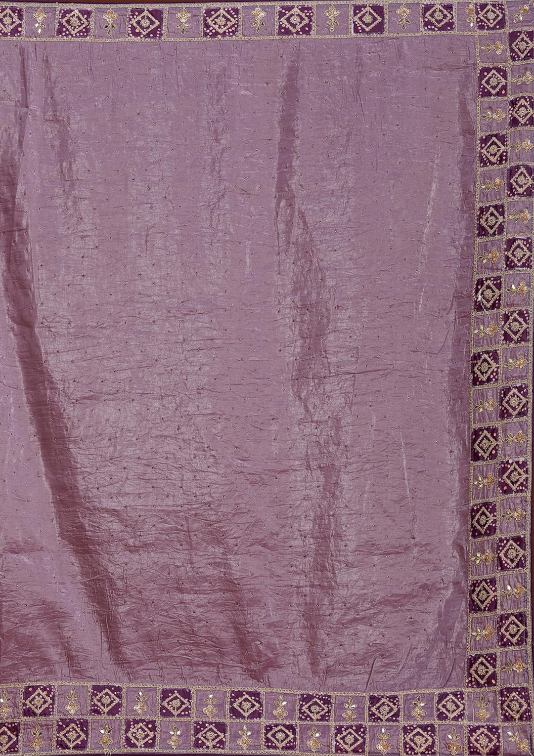 Light Lavender Gotapatti Tissue Saree