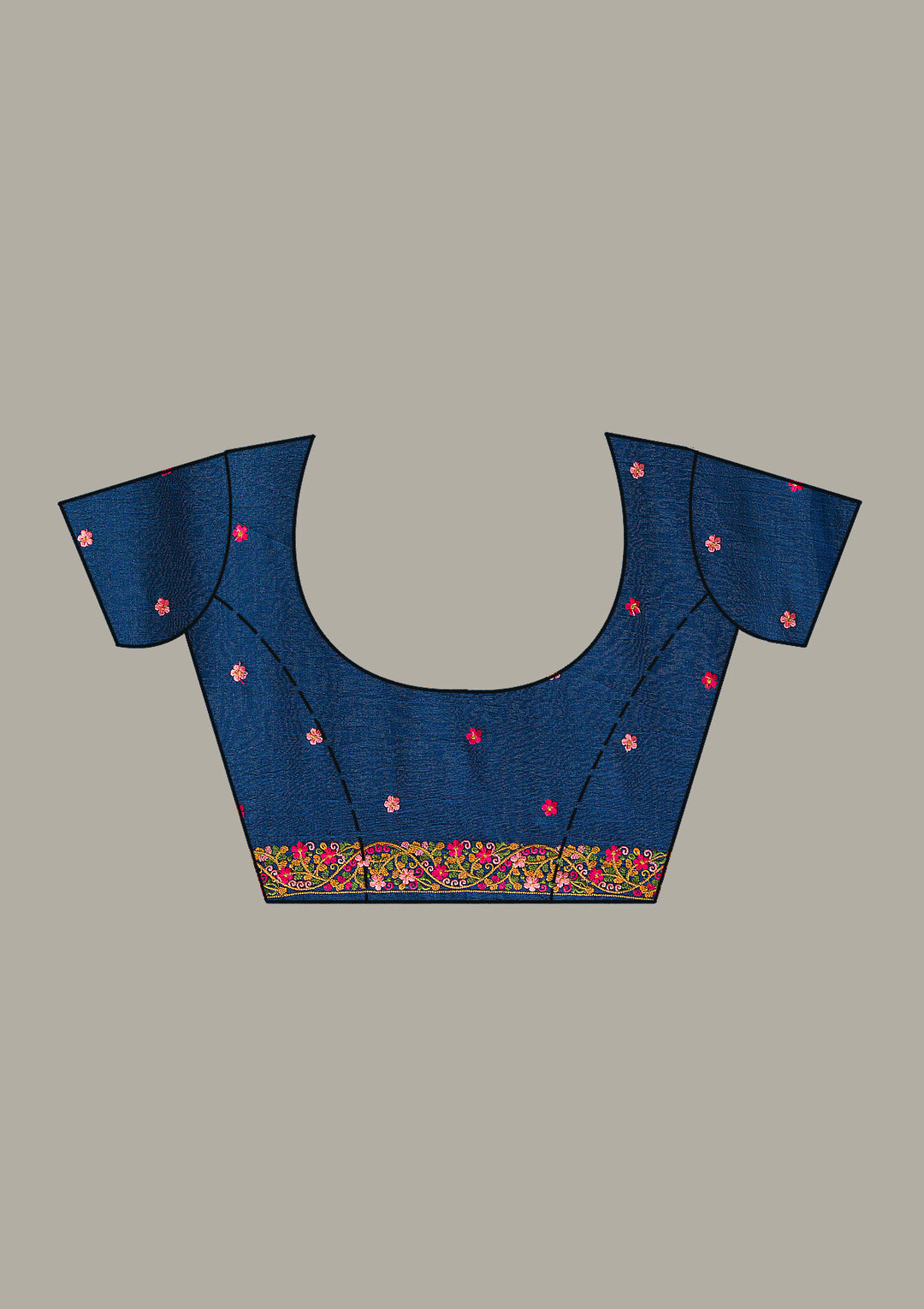 Royal Blue Kashmiri Georgette Saree