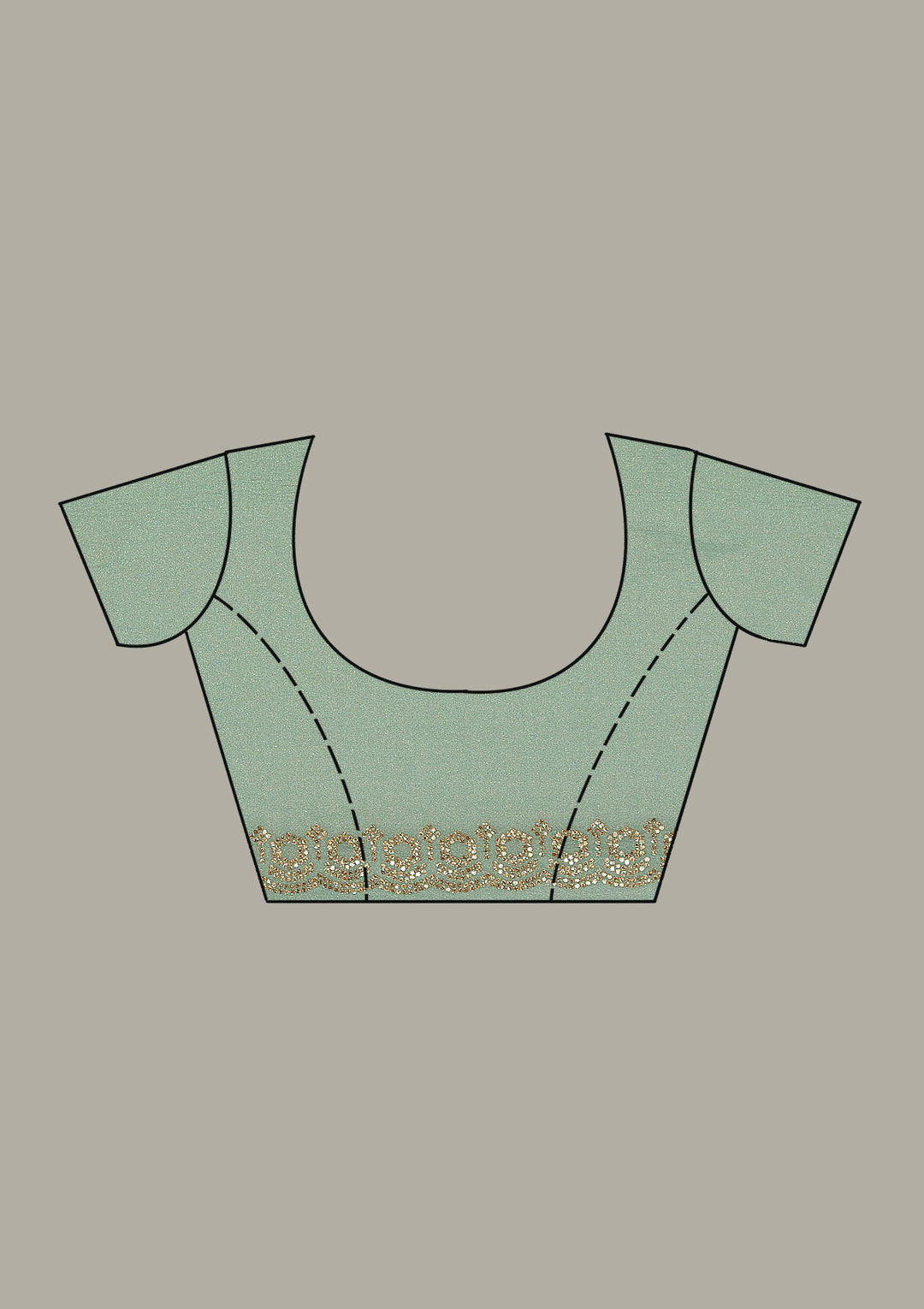 Sea Green Threadwork Chiffon Saree