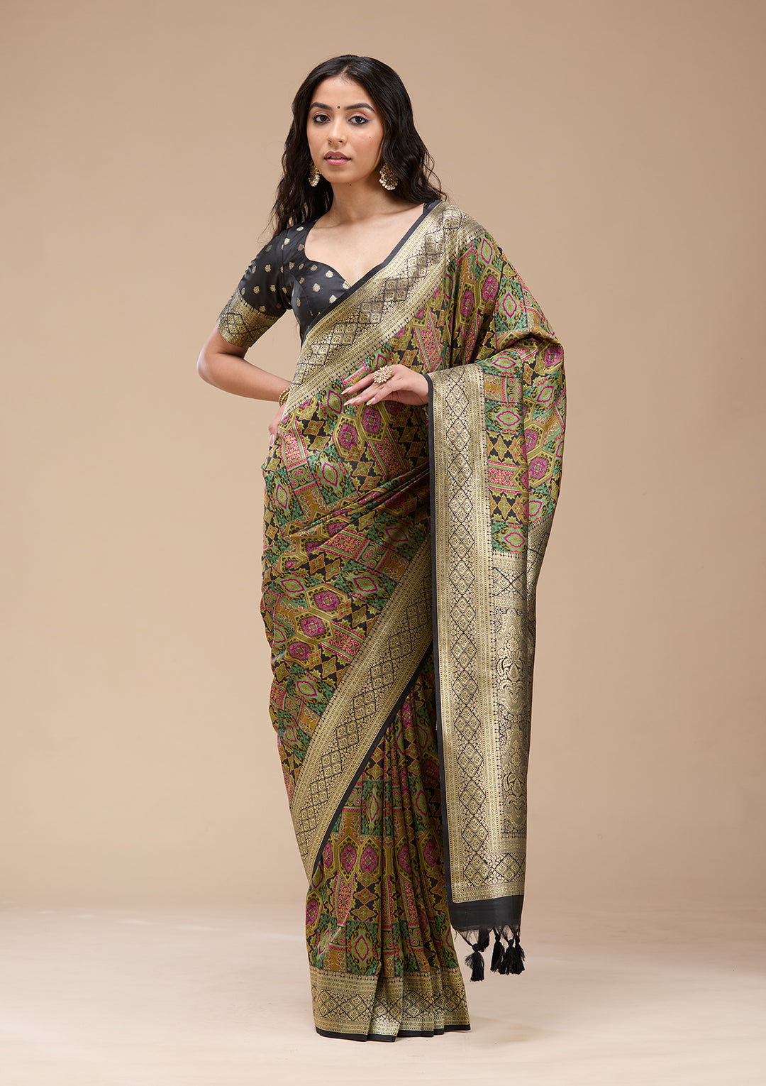 Black Zariwork (Gold) Silk Saree