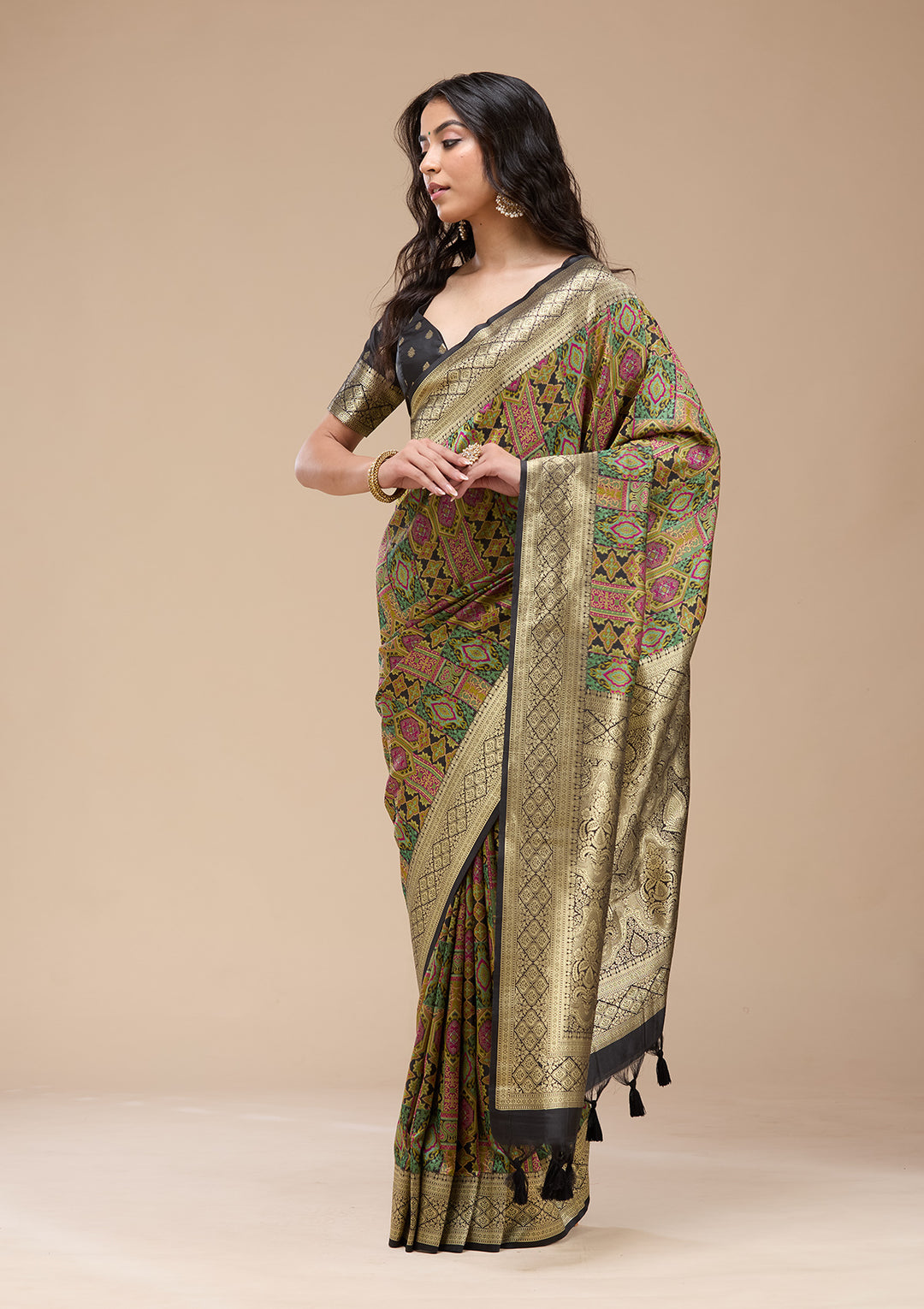 Black Zariwork (Gold) Silk Saree