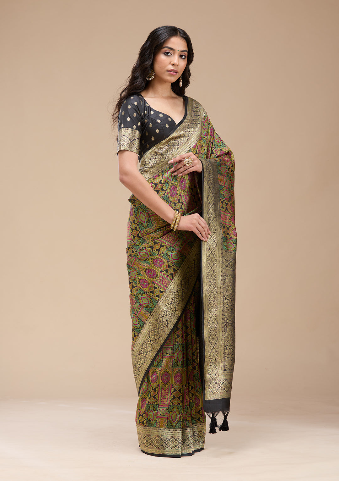 Black Zariwork (Gold) Silk Saree