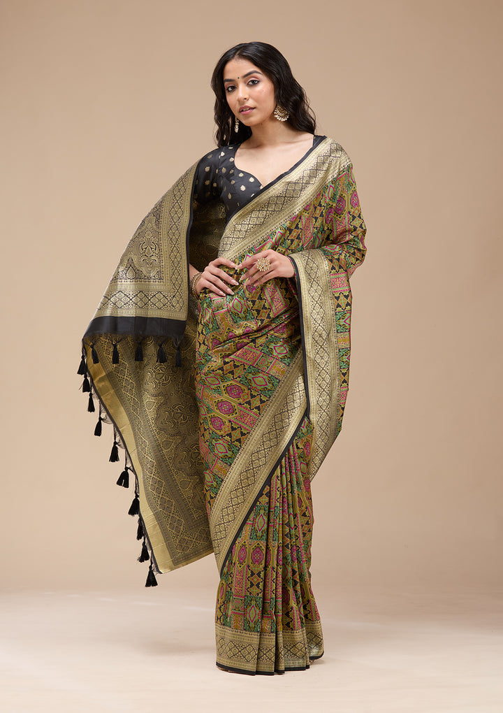 Black Zariwork (Gold) Silk Saree