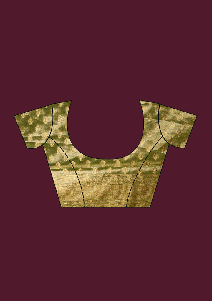 Pista Green Zariwork (Gold) Silk Saree