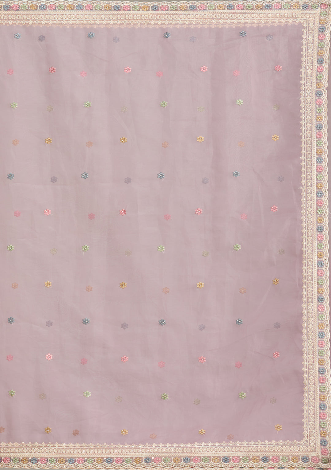 Lavender Threadwork Tissue Saree