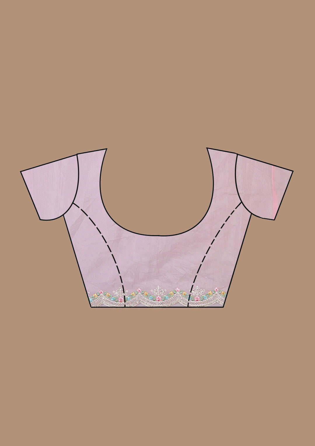 Onion Pink Threadwork Tissue Saree