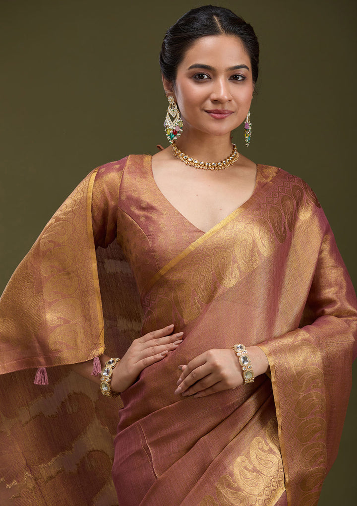 Mauve Printed Art Silk Saree