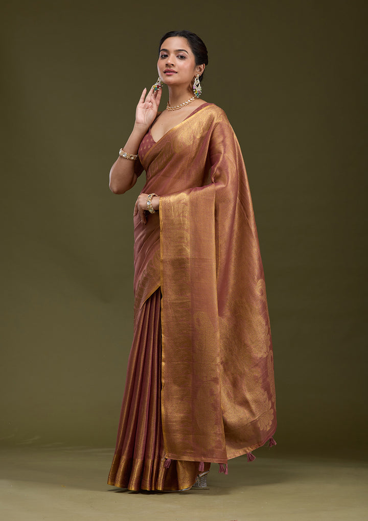 Mauve Printed Art Silk Saree