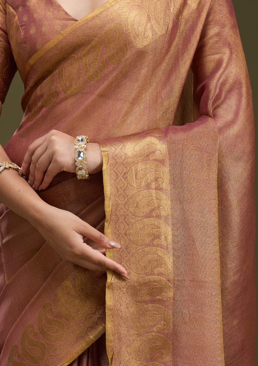 Mauve Printed Art Silk Saree