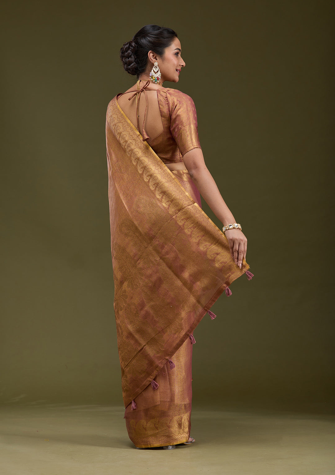 Mauve Printed Art Silk Saree