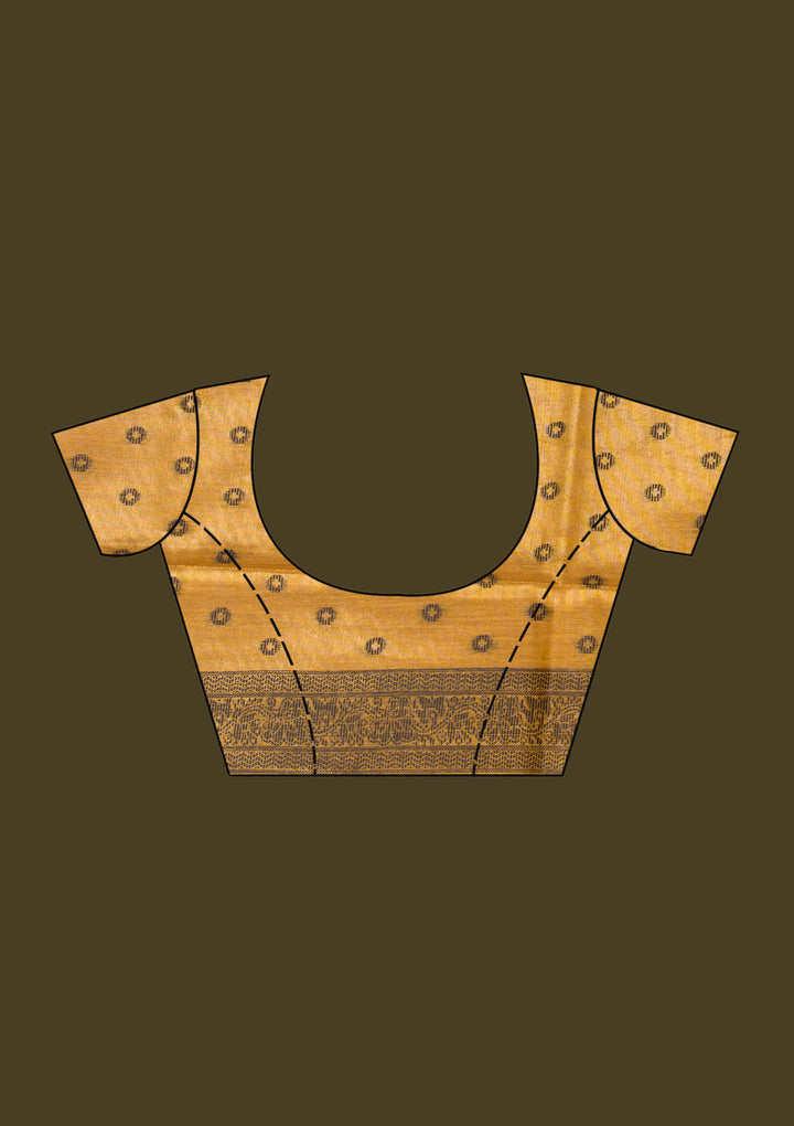 Mustard Printed Art Silk Saree