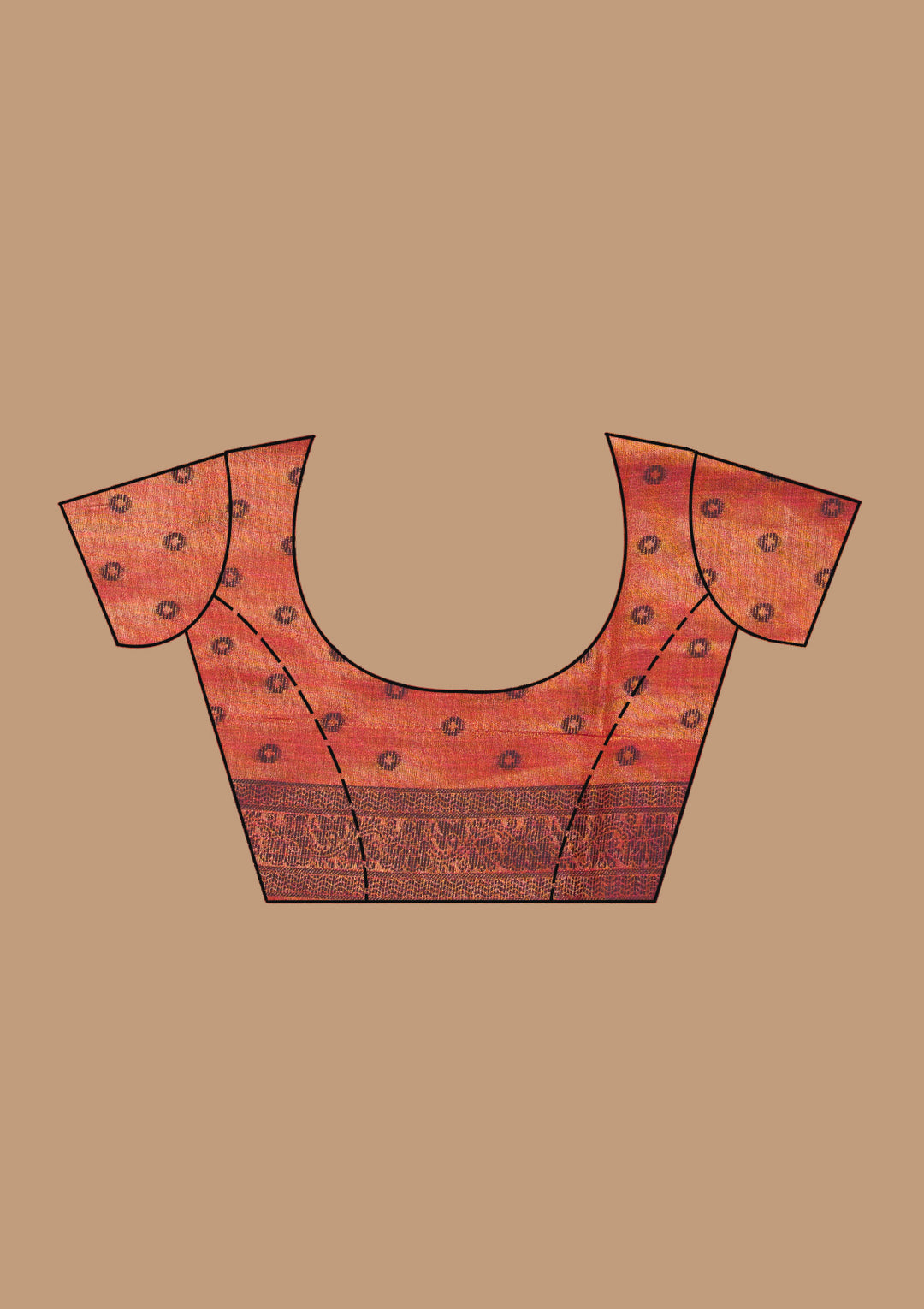 Rust Printed Art Silk Saree