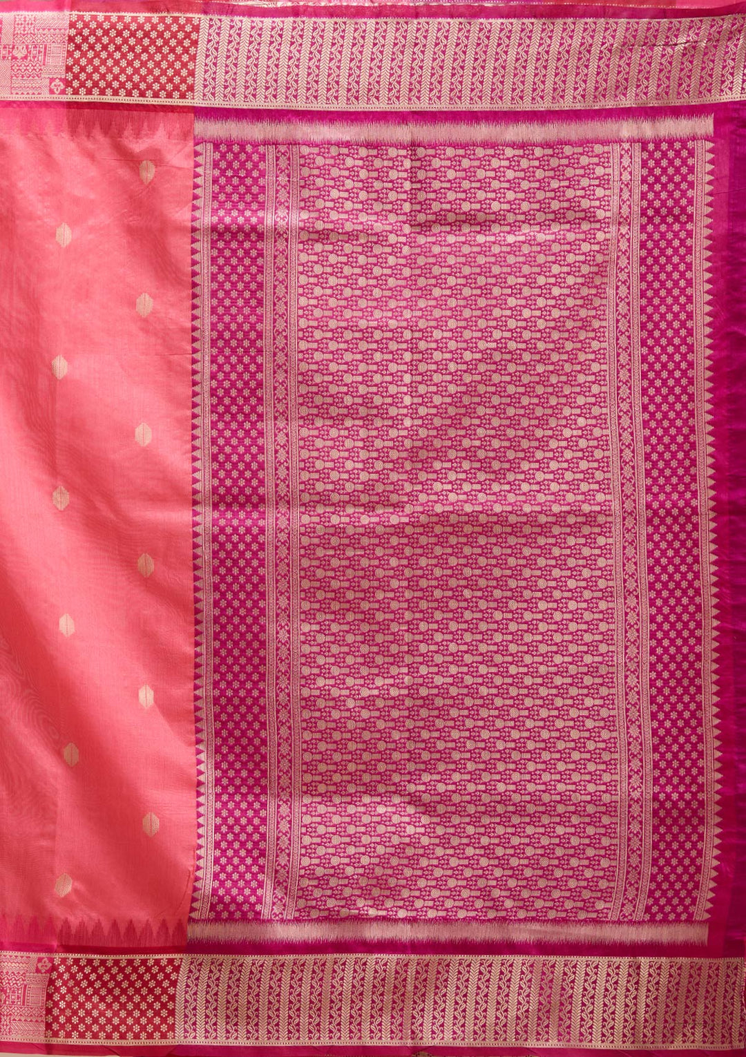 Gajari Pink Printed Art Silk Saree