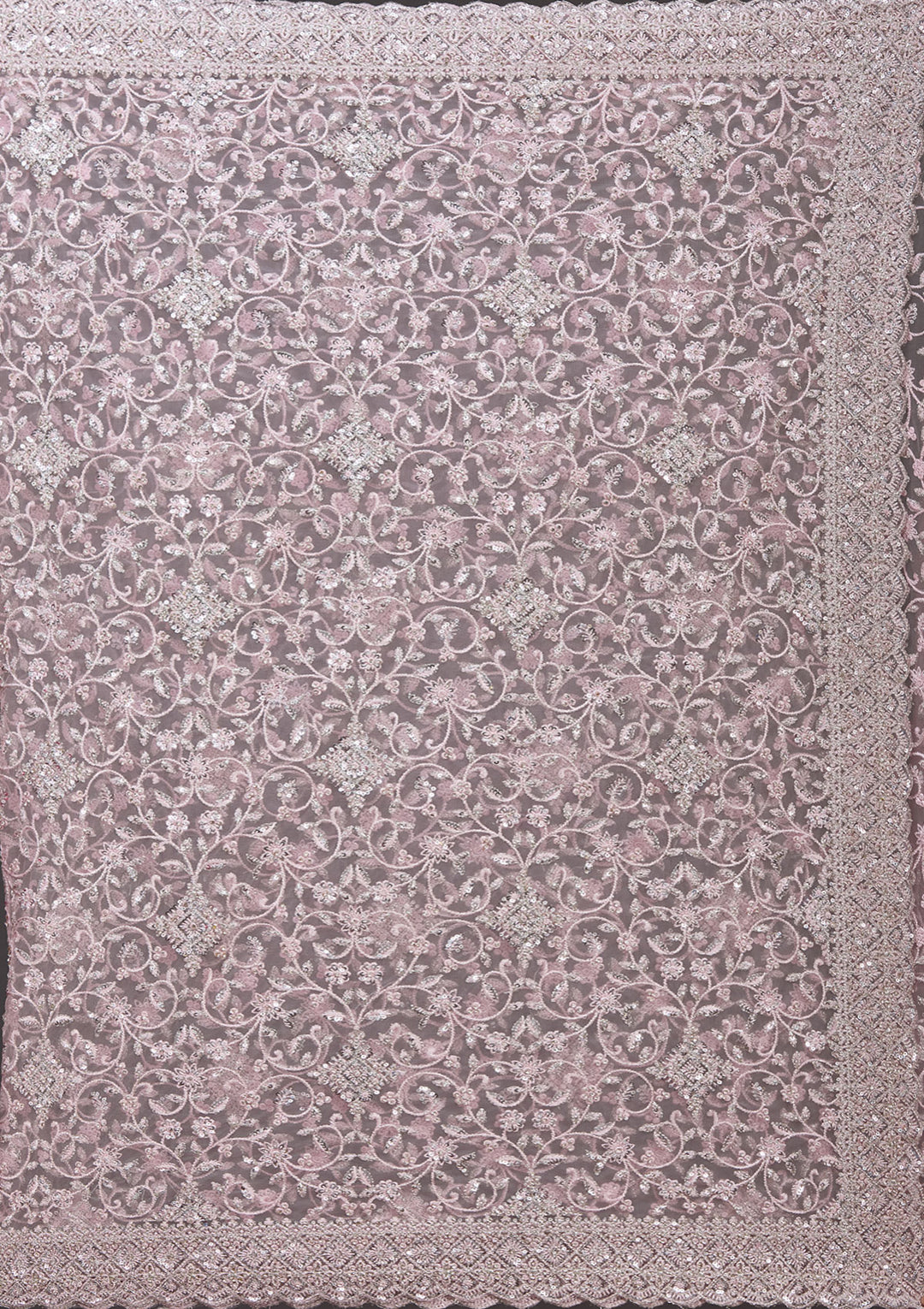 Pink Stonework Chiffon Saree