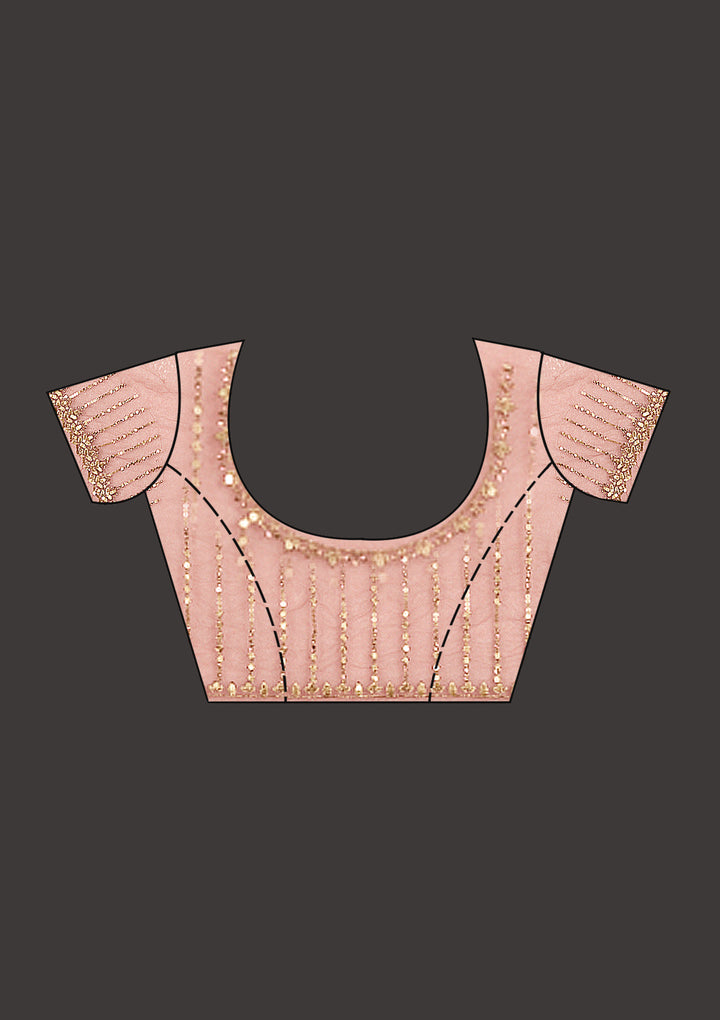 Pink Stonework Chiffon Saree