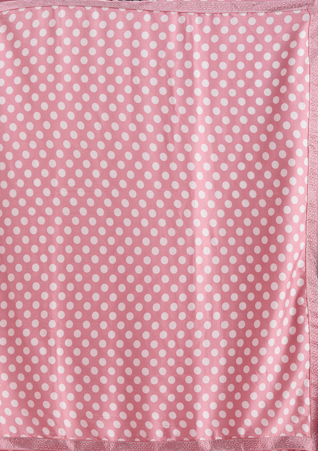 Onion Pink Silver Stonework Satin Saree