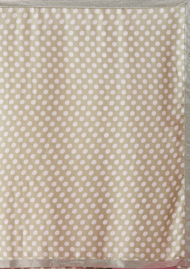 Pista Green Silver Stonework Satin Saree