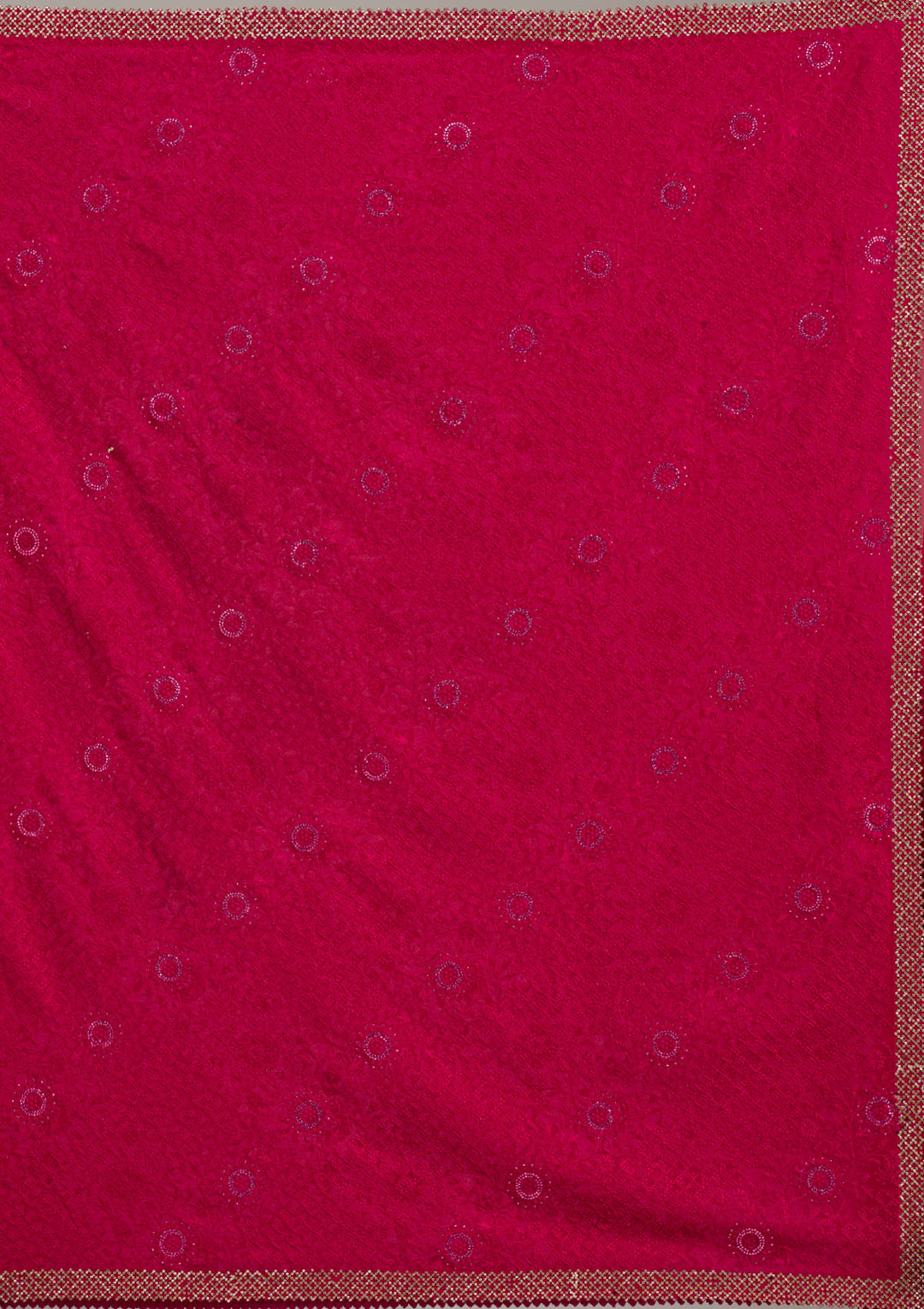 Rani Pink Cording Chinon Saree