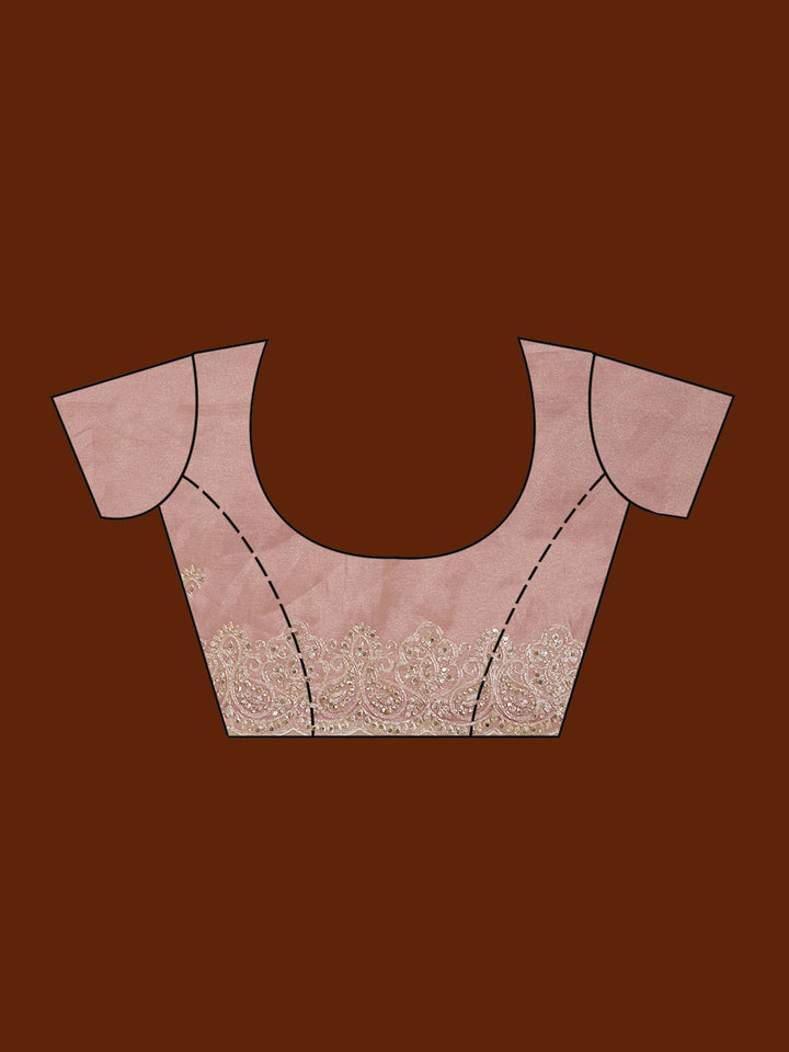 Onion Pink Cording Tissue Saree