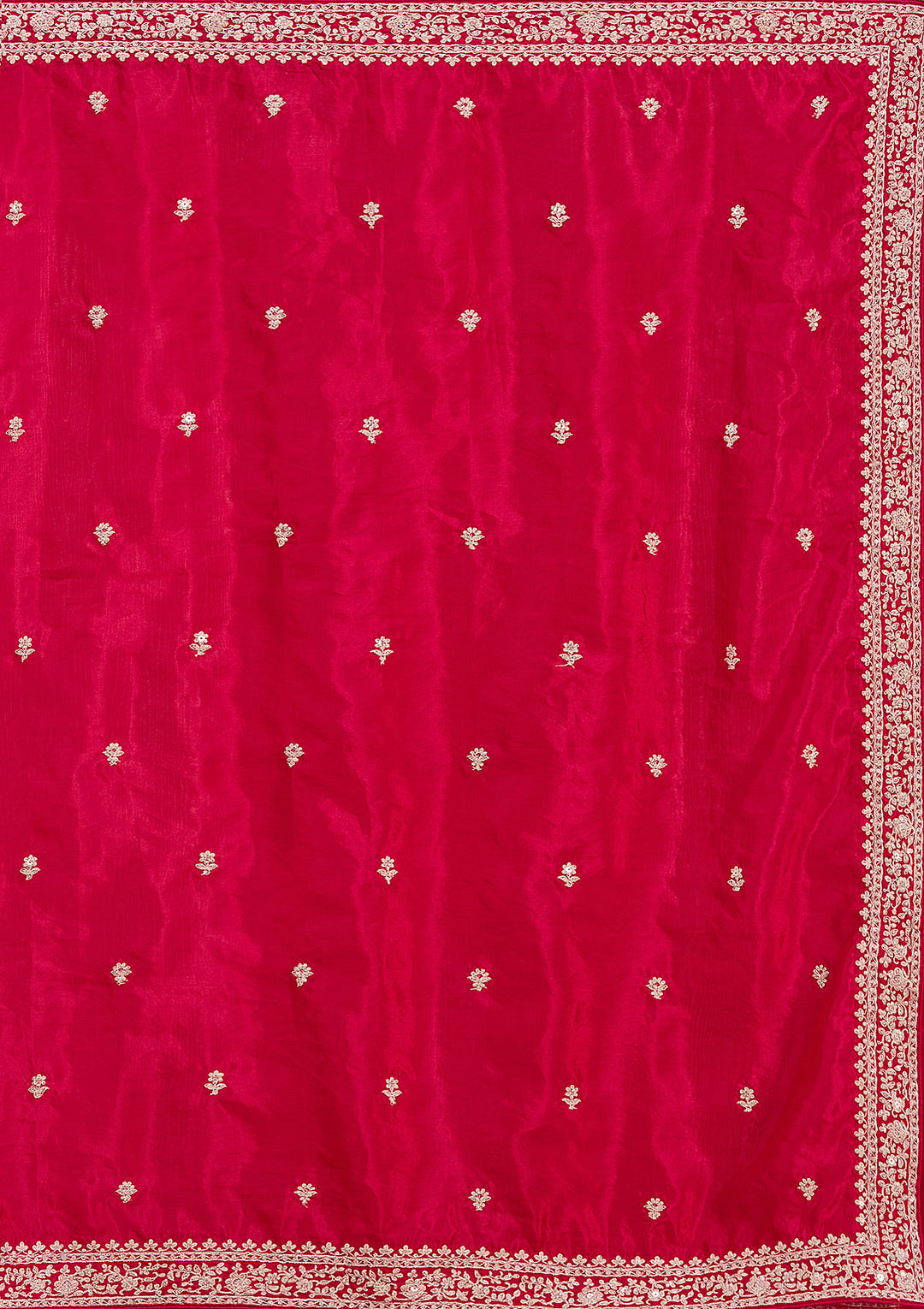 Rani Pink Cording Satin Saree