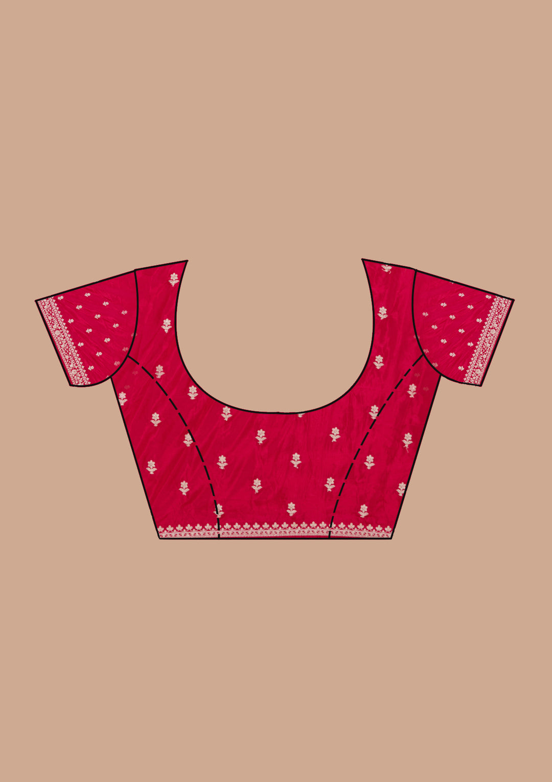 Rani Pink Cording Satin Saree