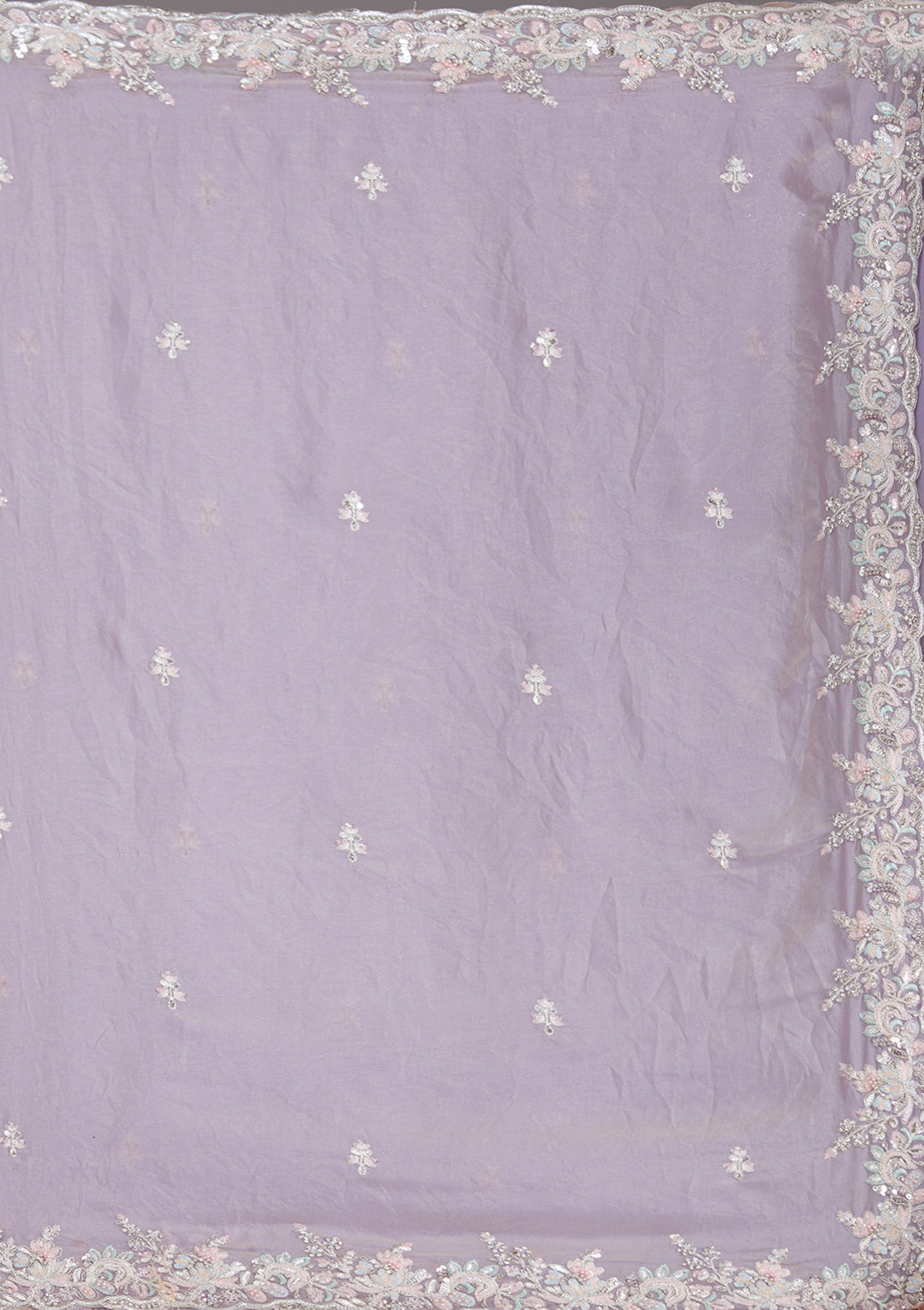 Lavender Gotapatti Satin Saree