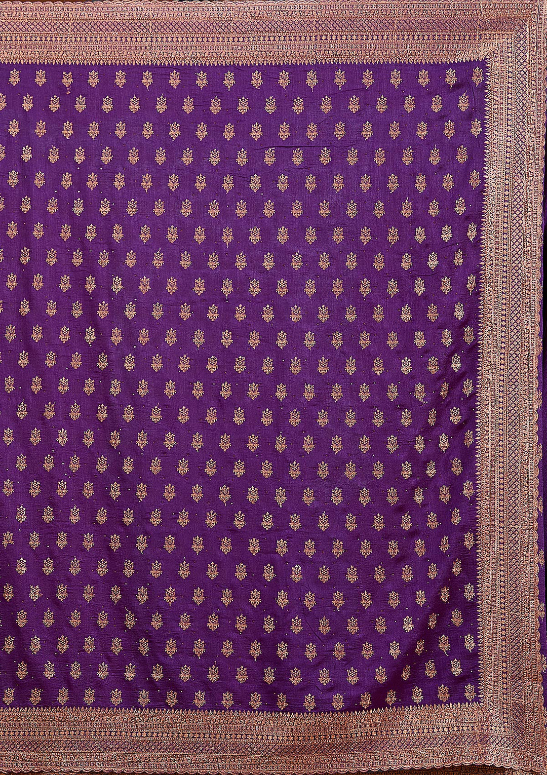 Purple Zariwork (Antique) Soft Raw Silk Saree