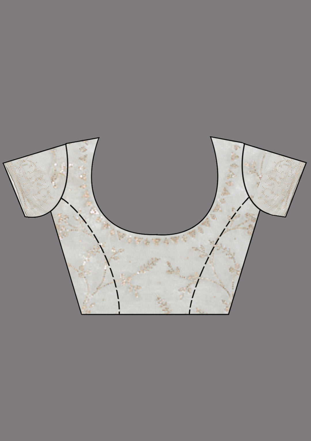 Grey Stonework (Gold) Tissue Saree