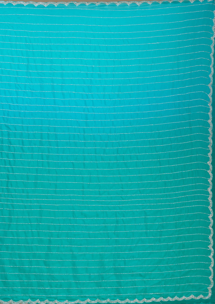 Blue Cutdana Crepe Saree