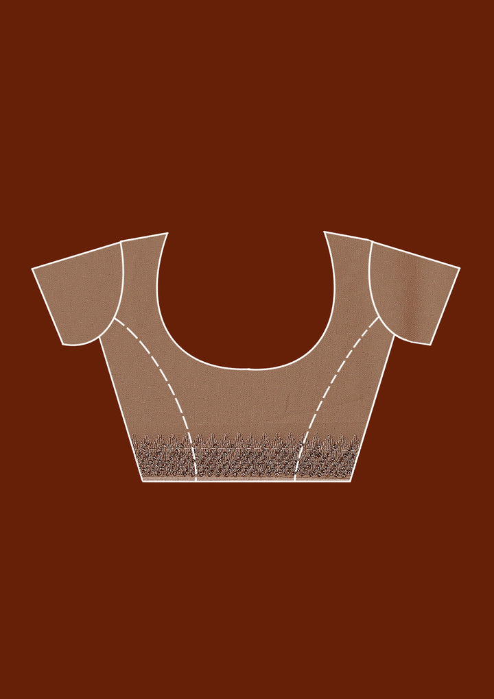 Beige Kashmiri Georgette Saree