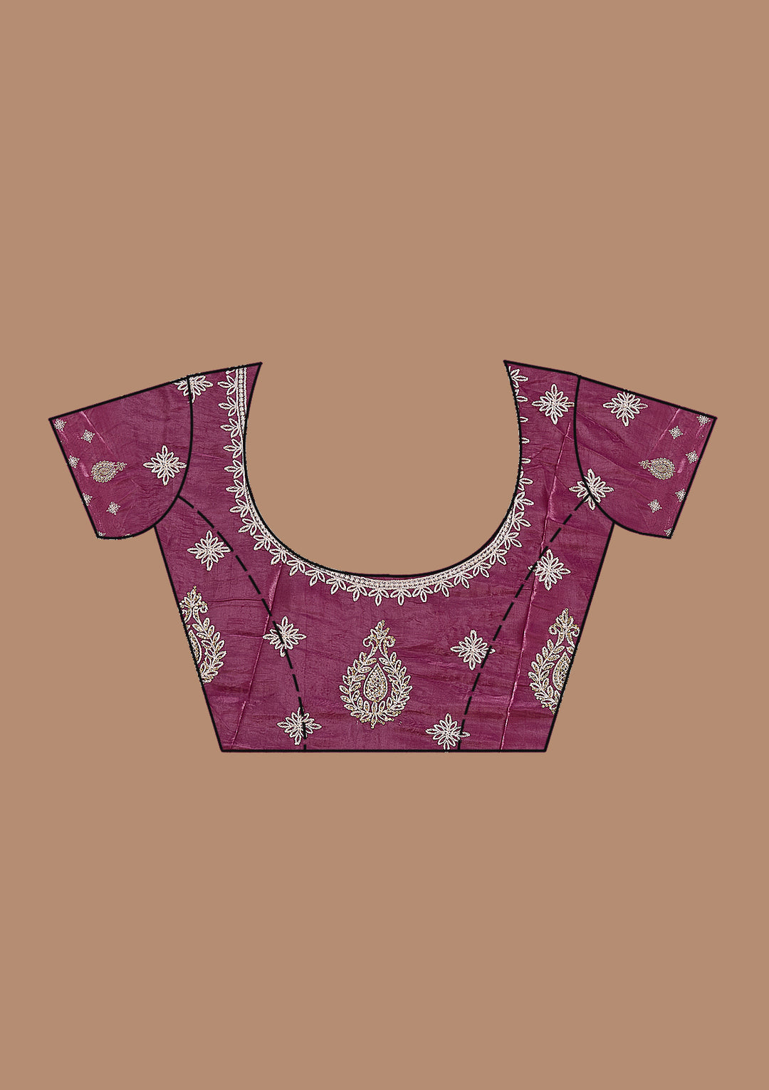 Mauve Threadwork Organza Saree