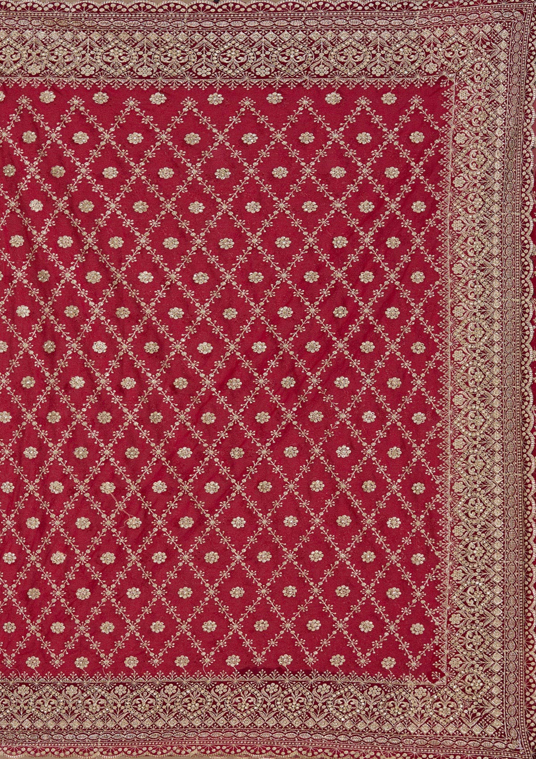 Rani Pink Zariwork (Gold) Georgette Saree