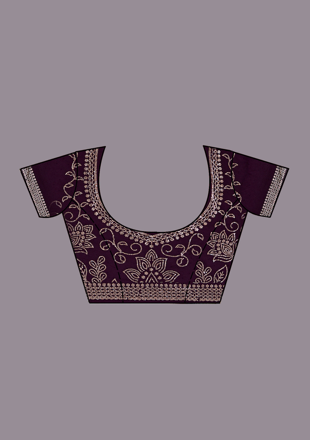 Purple Stonework (Gold) Georgette Saree