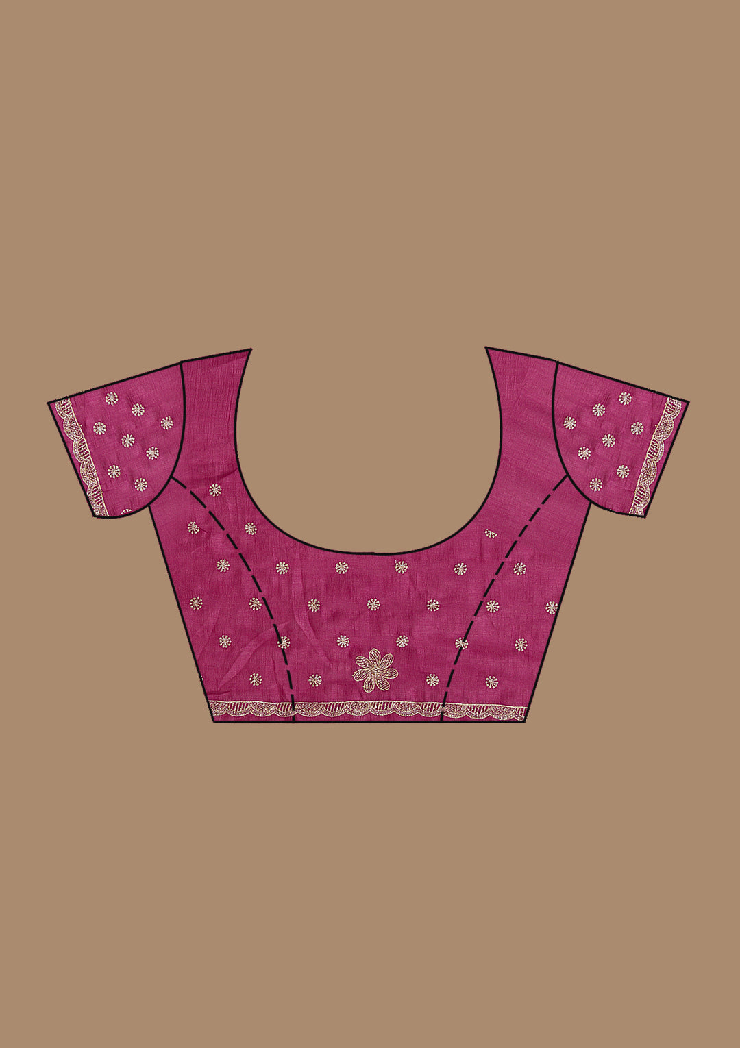 Onion Pink Threadwork Soft Raw Silk Saree