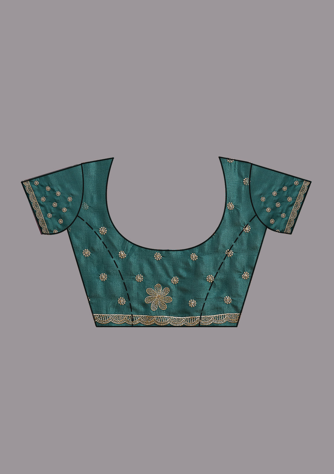 Sea Green Threadwork Soft Raw Silk Saree