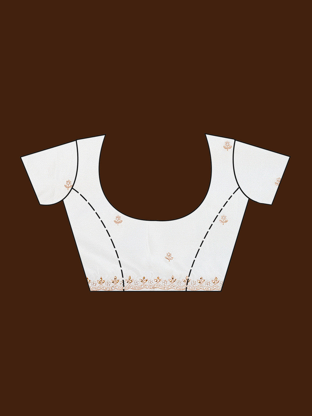 Cream Zariwork (Gold) Chinon Saree