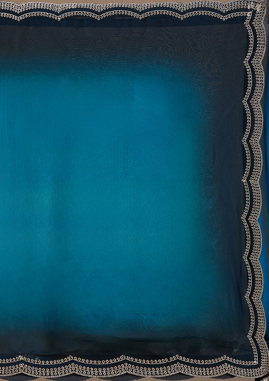 Blue Stonework (Gold) Tissue Saree