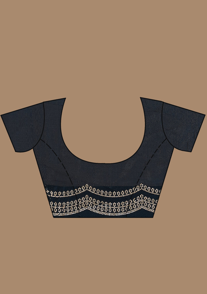 Blue Stonework (Gold) Tissue Saree