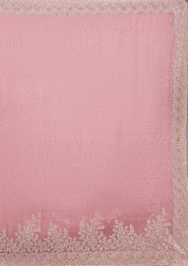 Onion Pink Cording Tissue Saree
